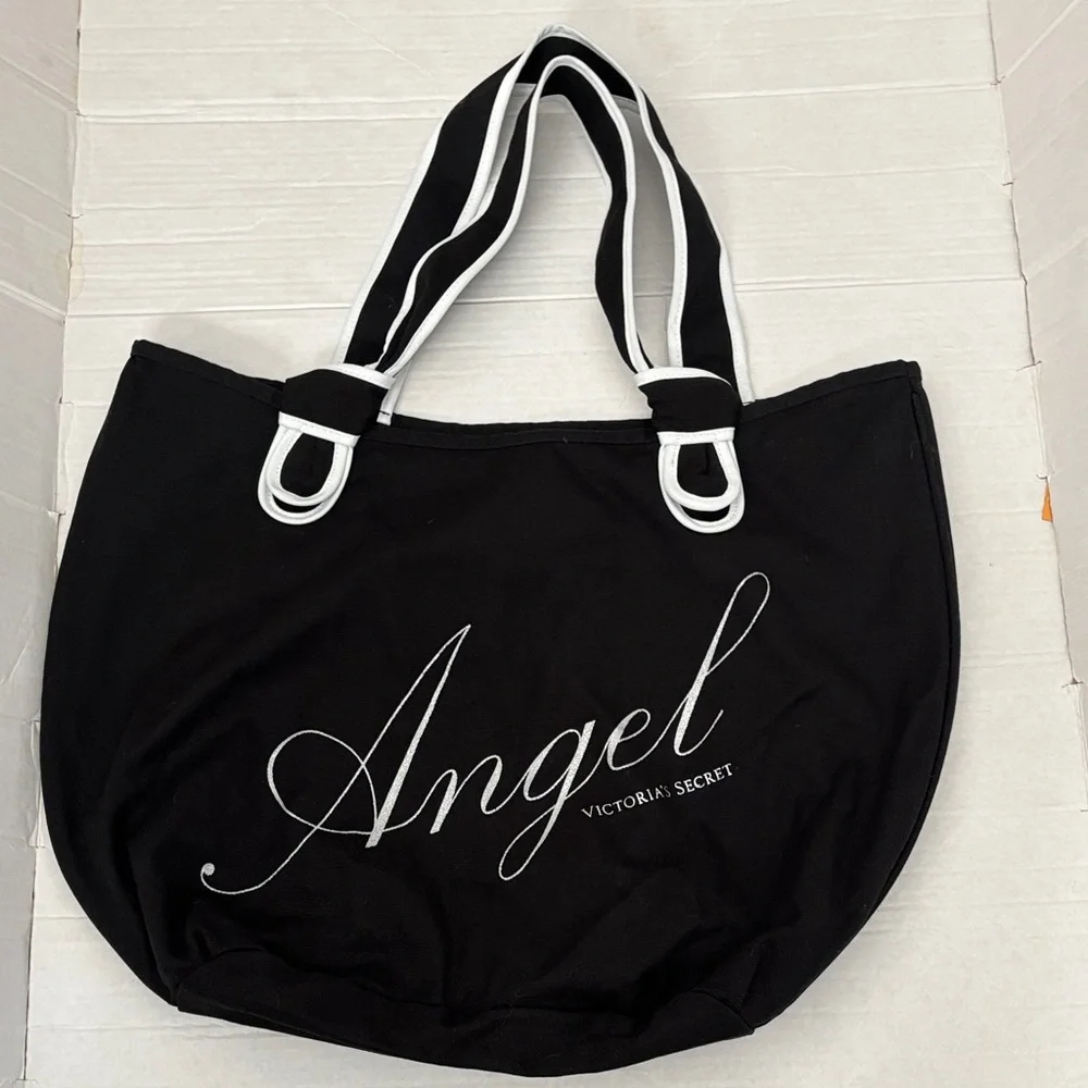 Victoria's Secret Black and White Angel Tote - Picture 1 of 7